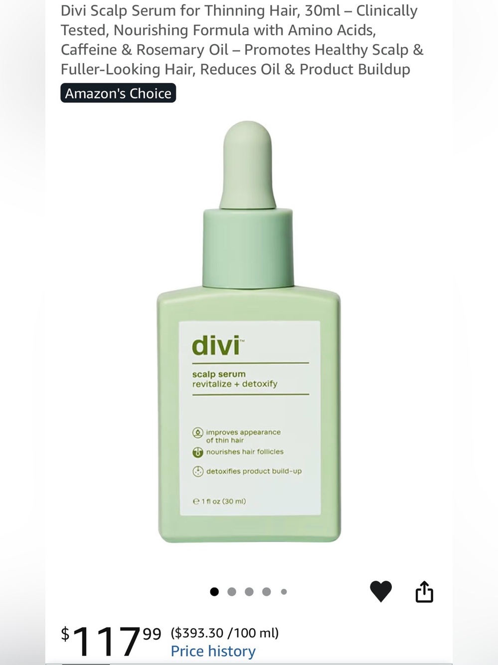 divi Scalp Serum, Revitalize + Detoxify NIB